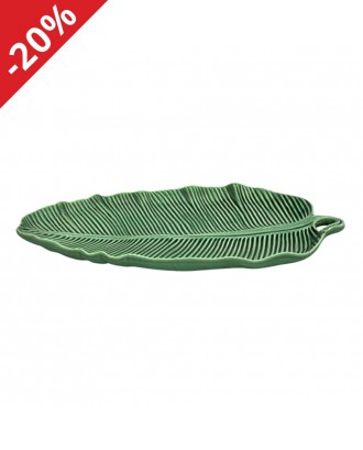 Platou ceramic frunza de banan, 39 cm, Folhas - BORDALLO PINHEIRO